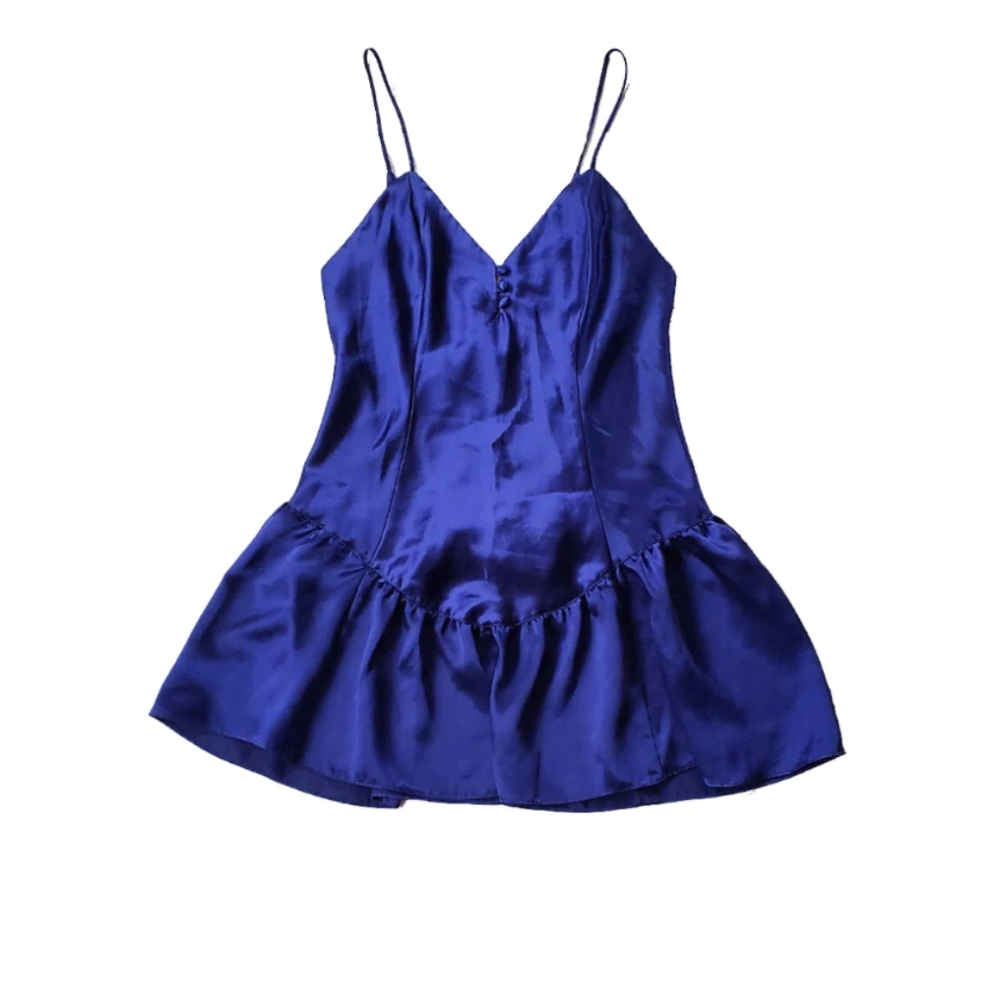 VICTORIAS SECRET 90S PEPLUM SATN TEDDY
